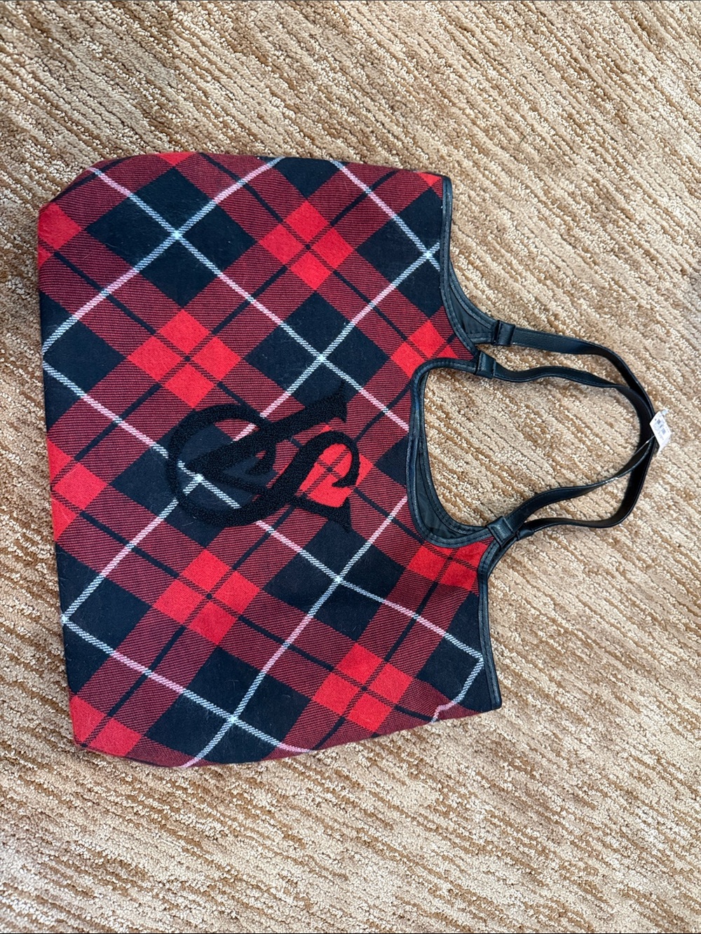 Victoria's Secret Red and Black Plaid Messenger Bag